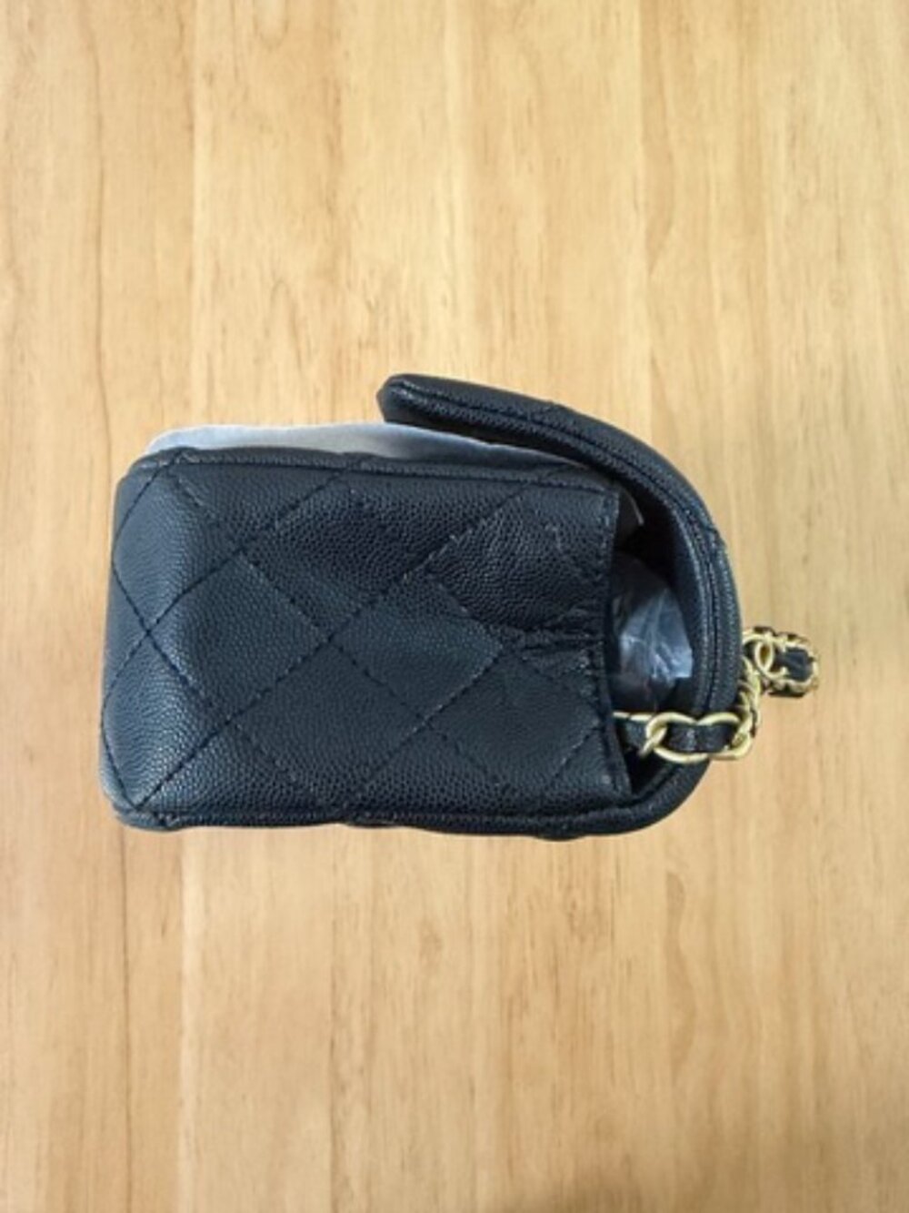 Luxury 25B Mini CF Flap Bag Black Caviar Leather with Gold-Tone Hardware - Picture 9 of 10